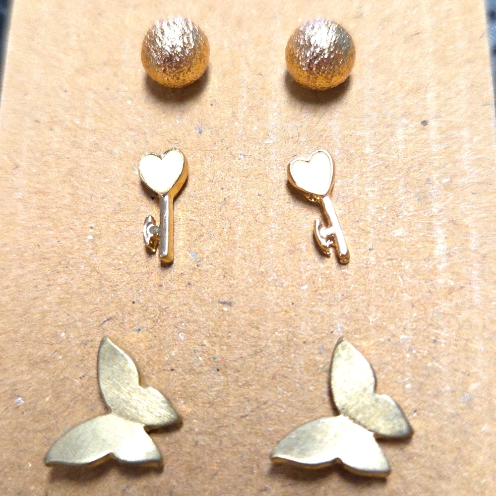 Earrings Set of 3. Pierced. 4746